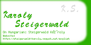 karoly steigerwald business card